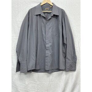 Enrico Garcia Mens Gray Button Up Dress Shirt Size 3XL 19-36/37 Long‎ Sleeve